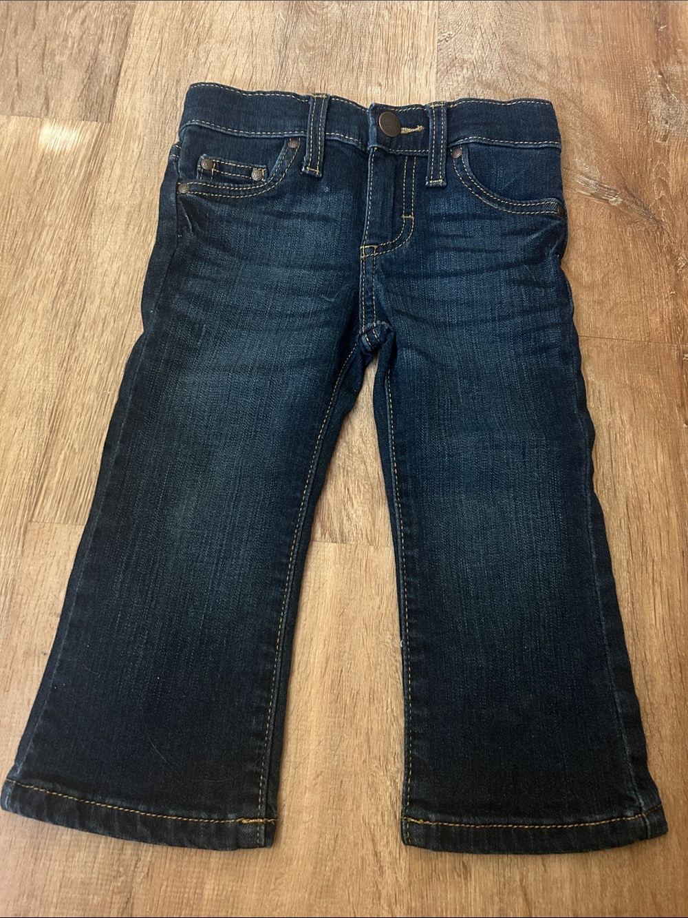 Wrangler Dark Blue Kids Denim Jeans with Contrast Stitching - Picture 2 of 5